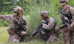 U.S. Army soldiers of the 3rd Infantry Division set up security after dismounting a UH-60 Black Hawk on Aibano Training Area, Japan, Jun 28, 2021, as part of exercise Orient Shield.