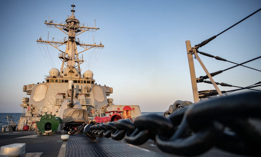 The USS Barry conducts operations in the Taiwan Strait, April 10, 2020.