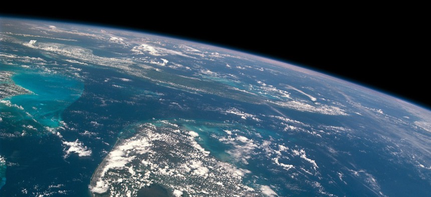  TOblique scene from the Earth-orbiting Space Shuttle Columbia shows southern Florida.
