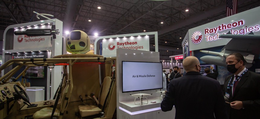 Raytheon Technologies showcase their Air and Missile Defense System at the Dubai Airshow 2021.