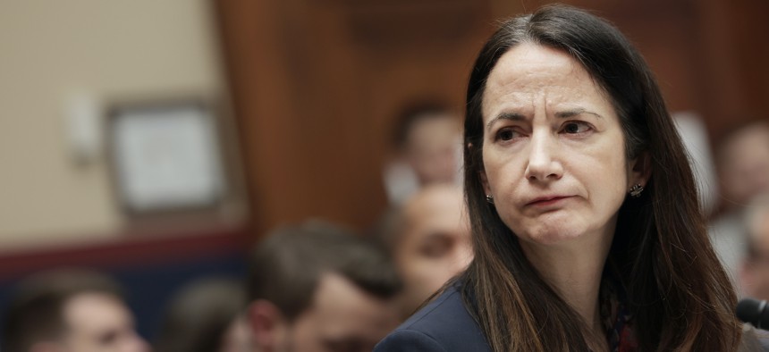 Director of National Intelligence Avril Haines listens during a House Intelligence Committee hearing March 8, 2022.