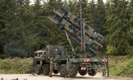 A Patriot air defense system launcher is set up during exercise Resilient Guard 2020, Oct. 14, 2020, in Germany. 