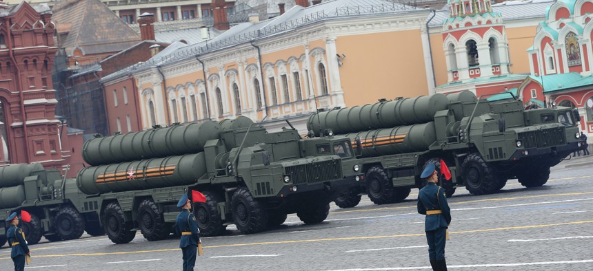S-400 Triumph missile systems move through during 76th anniversary of the Victory Day in Red Square in Moscow, Russia on May 9, 2021. 