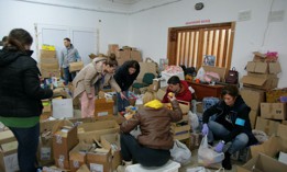 The humanitarian aid HQ that provides assistance to civilians and the military in Lviv, Ukraine. 