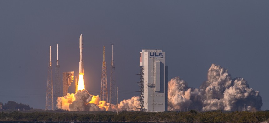 A United Launch Alliance Atlas V rocket launches from SLC-41 at Cape Canaveral Space Force Station, Fla., March 1, 2022. 