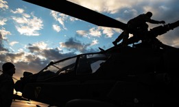 THE AIR CAVALRY BRIGADE MOVED AH-64 APACHES AND UH-60 BLACK HAWKS FROM GREECE TO POLAND IN SUPPORT OF NATO ALLIES AND PARTNERS ON FEB. 25, 2022.