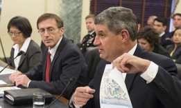 Bill LaPlante, then the assistant secretary of the Air Force for acquisition, testifies on acquisition reform before the Senate Armed Services subcommittee on readiness and management support in April 2015. 