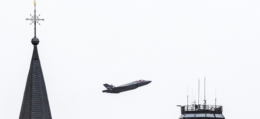 An U.S. F-35 takes off from Spangdahlem Air Base. Germany recently announced that it will begin purchasing the stealth jet; news reports indicated that the U.S. is slowing its purchase plans. 