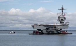 The aircraft carrier USS Gerald R. Ford in August 2021.