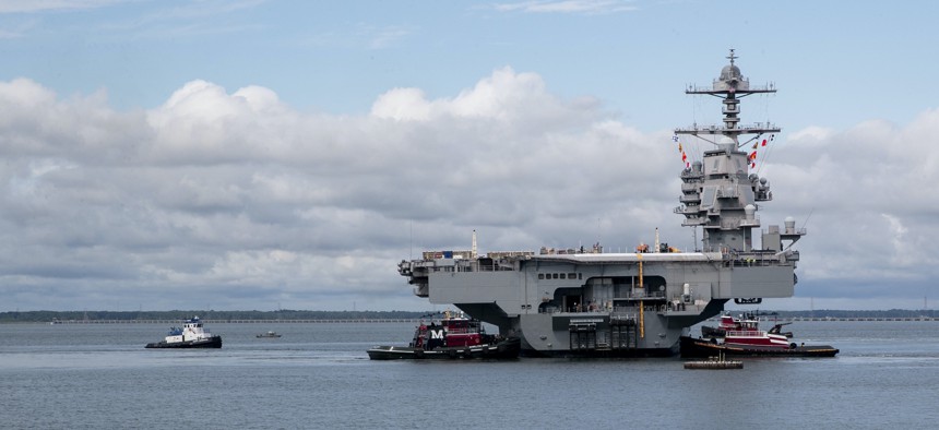 The aircraft carrier USS Gerald R. Ford in August 2021.