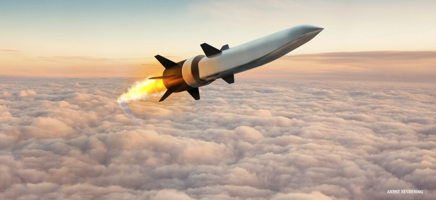 An artist rendering of the Hypersonic Air-breathing Weapon Concept (HAWC)