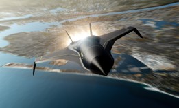 An artist rendering of Hermeus’ Halcyon hypersonic aircraft.