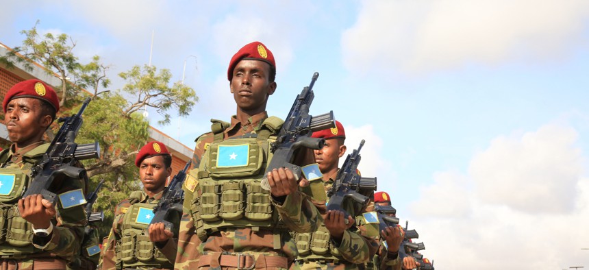  A military parade is held on the occasion of the 62nd anniversary of the Somalian Army in Mogadishu, Somali on April 12, 2022. 