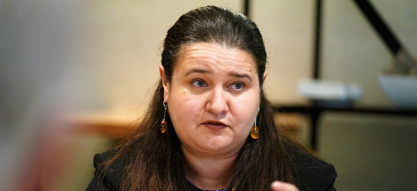 Oksana Markarova attends The New York Times DealBook DC policy forum on June 9, 2022 in Washington, DC. 