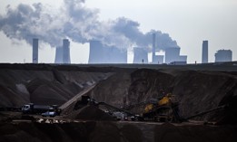 Coal is mined and burned in northwestern Germany's Garzweiler open-pit mine and Neurath power plant in April 2022.