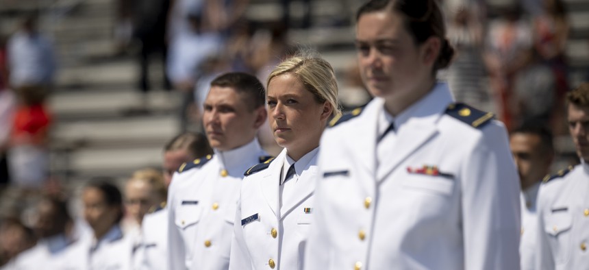 U.S. Coast Guard Academy Class of 2021 graduation ceremony in New London, Connecticut.