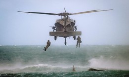 U.S. Army and South Korean special operations service members conduct helocast operations during Rim of the Pacific, the world's largest international maritime exercise, in Hawaii, July 20, 2022.