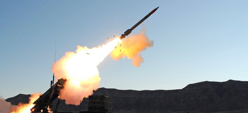 The Army test fires a Patriot missile in 2019.