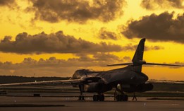 A U.S. Air Force B-1B Lancer attached to the 34th Bomb Squadron, Ellsworth Air Force Base, South Dakota, is inspected after a Bomber Task Force mission at Andersen Air Force Base, Guam, June 6, 2022.