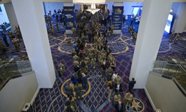Air Force and Space Force service members attend the 2022 Air, Space and Cyber Conference in National Harbor, Md., Sept. 19, 2022.