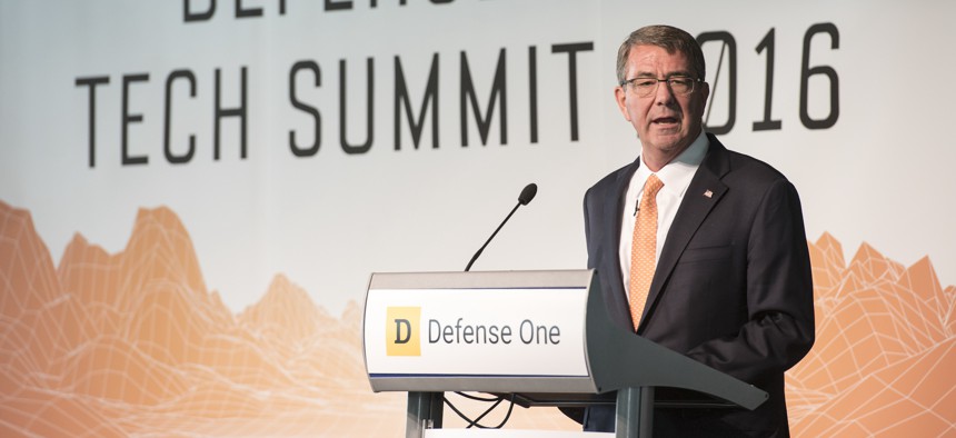 Secretary of Defense Ash Carter speaks at the Defense One Tech Summit in Washington D.C., June 10, 2016.