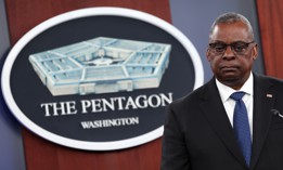 U.S. Secretary of Defense Lloyd Austin holds a media briefing at the Pentagon on October 27, 2022 in Arlington, Virginia. 