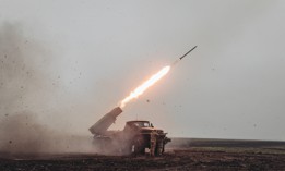 DONETSK, UKRAINE - NOVEMBER 17: Targets are hit by grad rockets of Grad Rocket Company of the Ukrainian Military Forces in Donetsk, Ukraine as Russia-Ukraine war continues on November 17, 2022.