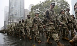 U.S. Army soldiers attend the 103rd annual Veterans Day Parade on November 11, 2022, in New York City. 