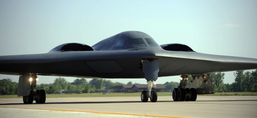 In this file photo, a B-2 Spirit taxis onto the flightline at Whiteman Air Force Base, Missouri.