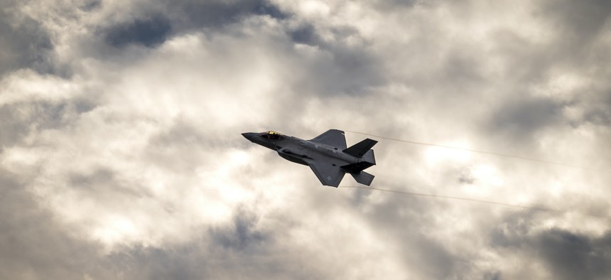 An F-35 Lightning II assigned to the 56th Fighter Wing, takes off from Luke Air Force Base, Arizona, Dec. 16, 2022. 