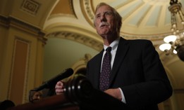 - JUNE 26: Sen. Angus King (I-ME) speaks with reporters following the weekly policy luncheons at the U.S. Capitol June 26, 2018 in Washington, DC.