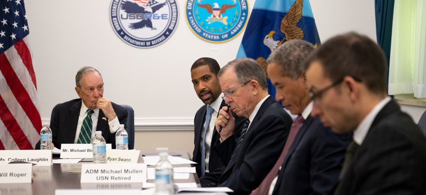 Defense Innovation Board members hold a meeting at the Pentagon, Washington, D.C., Feb. 1, 2023.