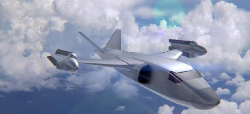 An artist's concept for the DARPA  Speed and Runway Independent Technologies or SPRINT program 