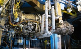 A Pratt & Whitney F135 engine hangs in Arnold Engineering Development Complex (AEDC) Sea Level Test Cell 3 at Arnold Air Force Base, Tenn., between test runs Sept. 2, 2021. 