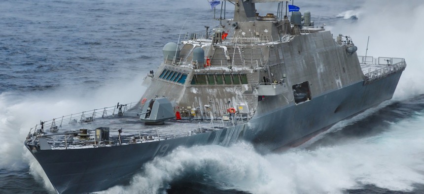 The Freedom-class littoral combat ship St. Louis during acceptance trials in 2019.
