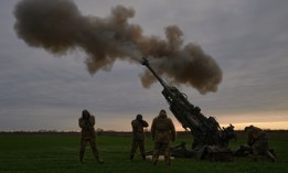 An Ukrainian artillery unit fires a U.S.-provided M777 cannon in January 2023 in Kherson, Ukraine. Some U.S. Army M777s required unexpected maintenance work before they could be delivered.