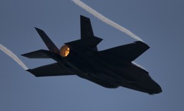 A U.S. Air Force F-35 flies in afterburner thrust during an air show in Toronto in September 2022.