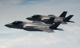 U.S. Air Force F-35 Lightning IIs from the 356th Fighter Squadron at Eielson Air Force Base, Alaska, fly side by side with Republic of Korea Air Force F-35s from the 151st and 152nd Combat Flight Squadrons as part of a bilateral exercise over the Yellow Sea, Republic of Korea, July 12, 2022. 