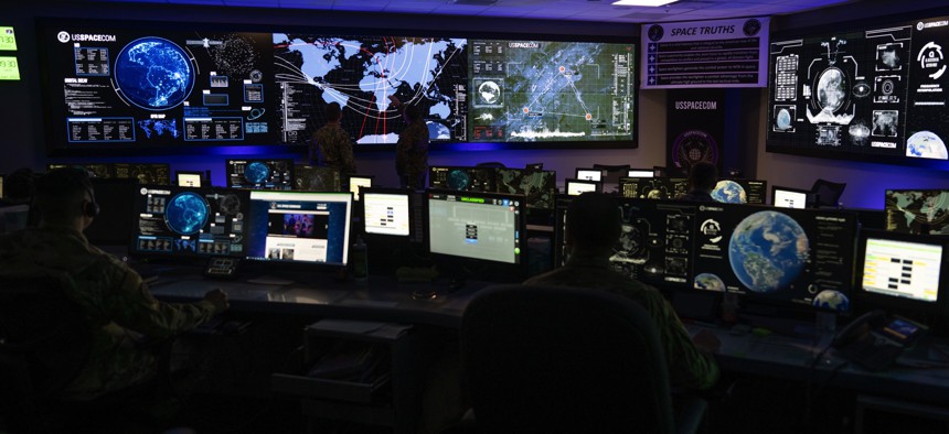 The U.S. Space Command's Joint Operations Center in Colorado Springs, Colo.