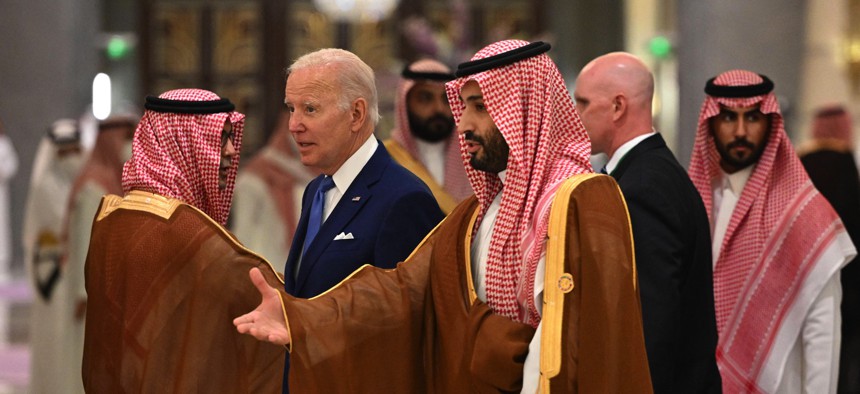 U.S. President Joe Biden and Saudi Crown Prince Mohammed bin Salman during the Jeddah Security and Development Summit (GCC+3) in Saudi Arabia on July 16, 2022.