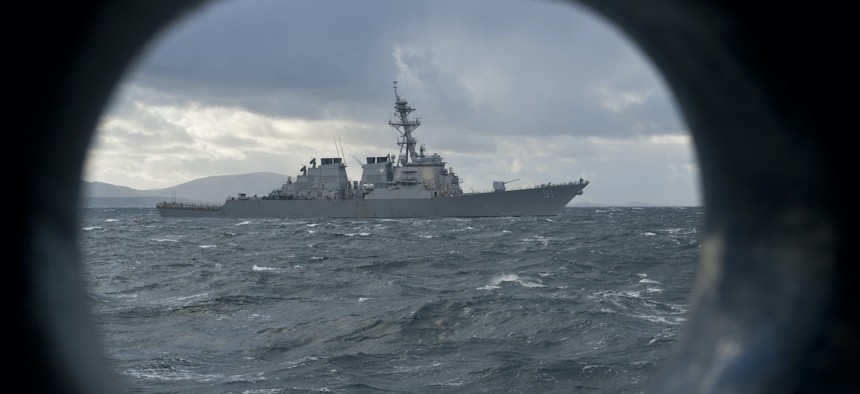 A 2011 photo of the guided-missile destroyer USS Arleigh Burke.