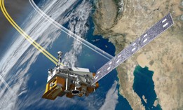 Artist's rendering of Ball Aerospace's JPSS-1 satellite in orbit
