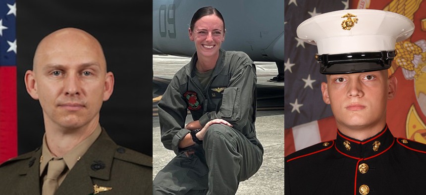 Maj. Tobin Lewis, Capt. Eleanor LeBeau, and Cpl. Spencer Collart died when their MV-22B Osprey crashed near Darwin, Australia, Aug. 27, 2023.
