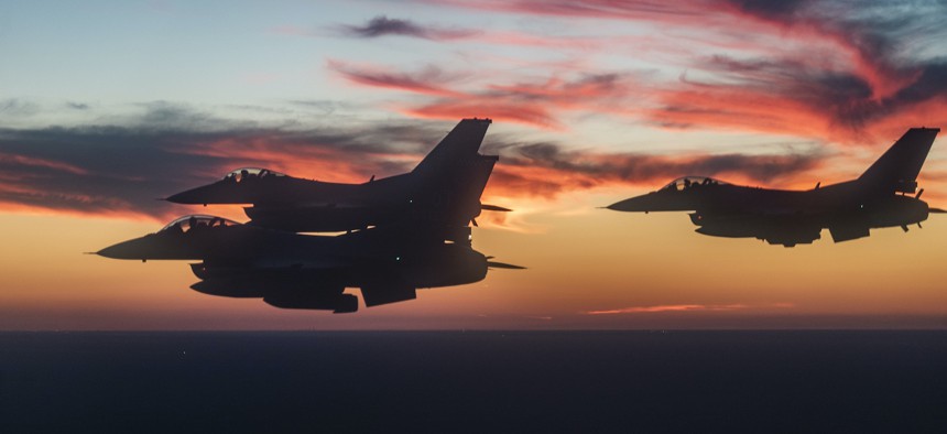 F-16 Fighting Falcons from Eglin Air Force Base, Fla. 