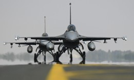 Two Air Force F-16 Fighting Falcons return from a mission in the U.S. Central Command region, March 6, 2023.