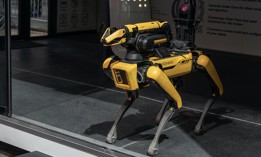 Robotic device coined Digidog on display in Times Square. 