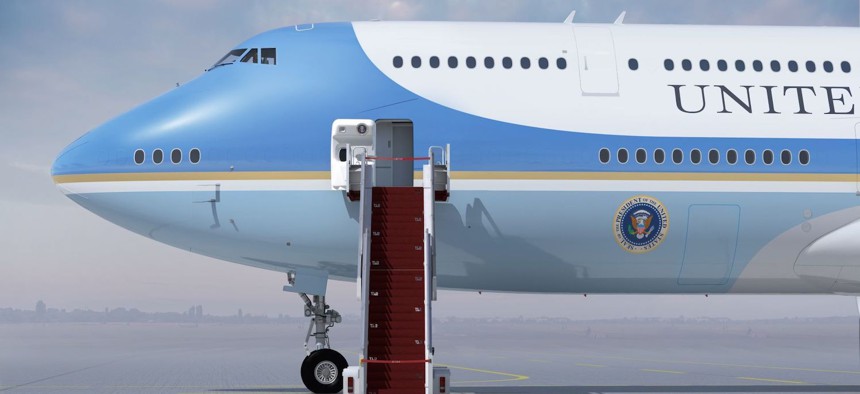 Rendering of the livery design for the “Next Air Force One,” VC-25B, March 10, 2023. 