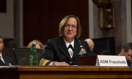 Adm. Lisa Franchetti during her confirmation hearing in September 2023.
