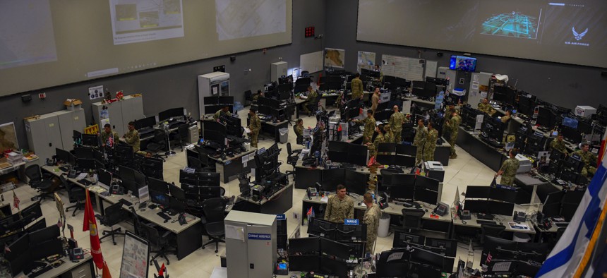 Located at Al Udeid Air Base, Qatar, the U.S. Air Force's Combined Air Operations Center controls air assets in U.S. Central Command's area of responsibility, a 21-nation region from northeast Africa across the Middle East to Central and South Asia.