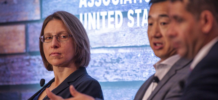 Margie Palmieri, Deputy Chief Digital and Artificial Intelligence Officer appears on a panel at the undersecretary of the Army’s Digital Transformation event in Washington, D.C., Sept. 10, 2023.
